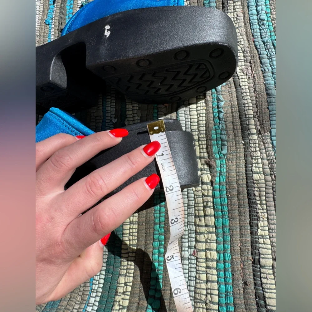 Y2K Vintage X&O by XOXO Platform Slides  Electric Blue Sz 6 - Picture 6 of 8